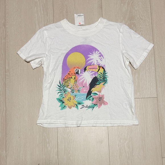 Billabong Other - Billabong Kids White T-Shirt with Tropical Graphic